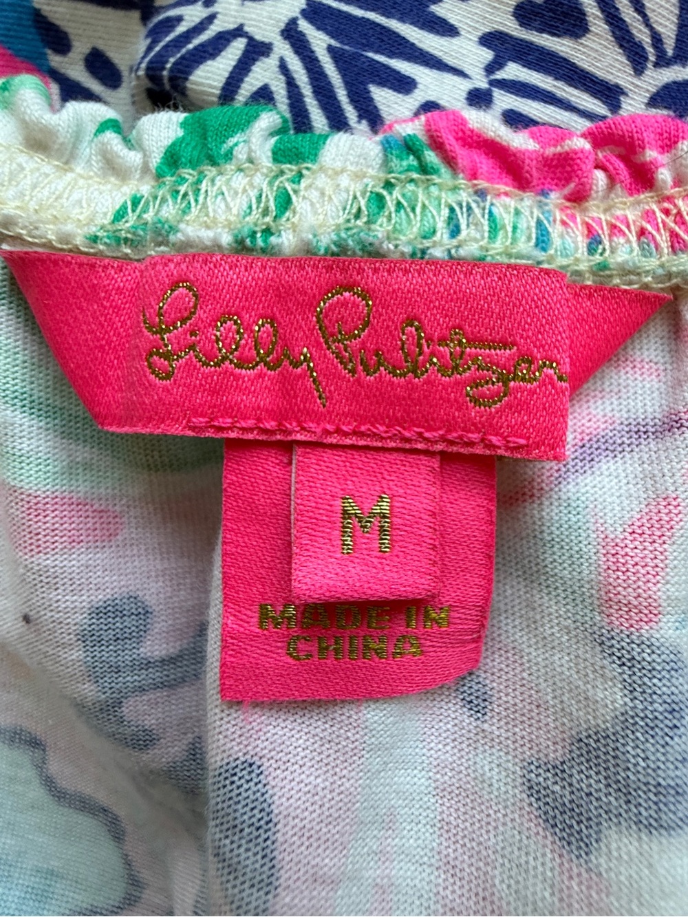 Lilly Pulitzer Loro Pink Patchwork Floral Tiered Cotton Maxi Dress Size M - Picture 11 of 15